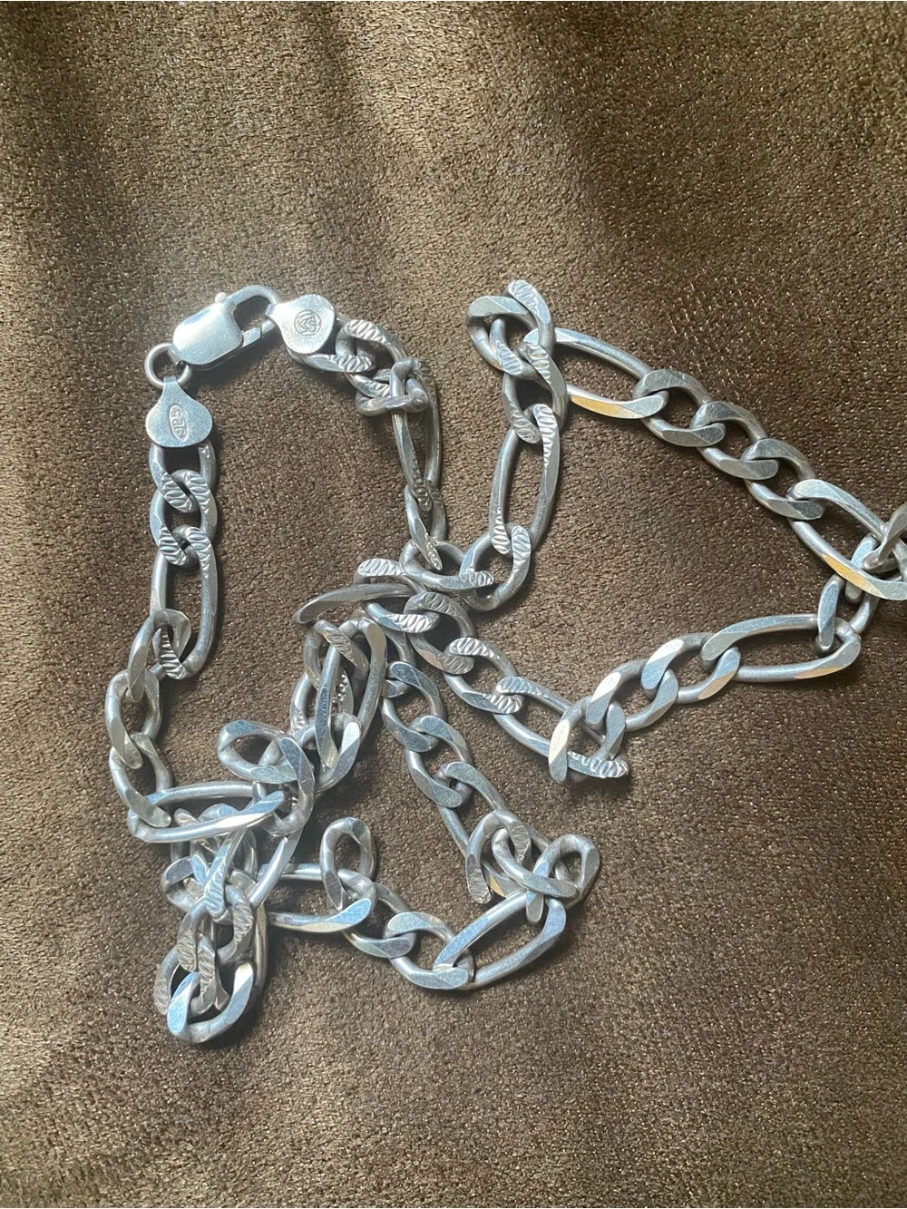 Italian Sterling Silver Diamond-cut Figaro Chain